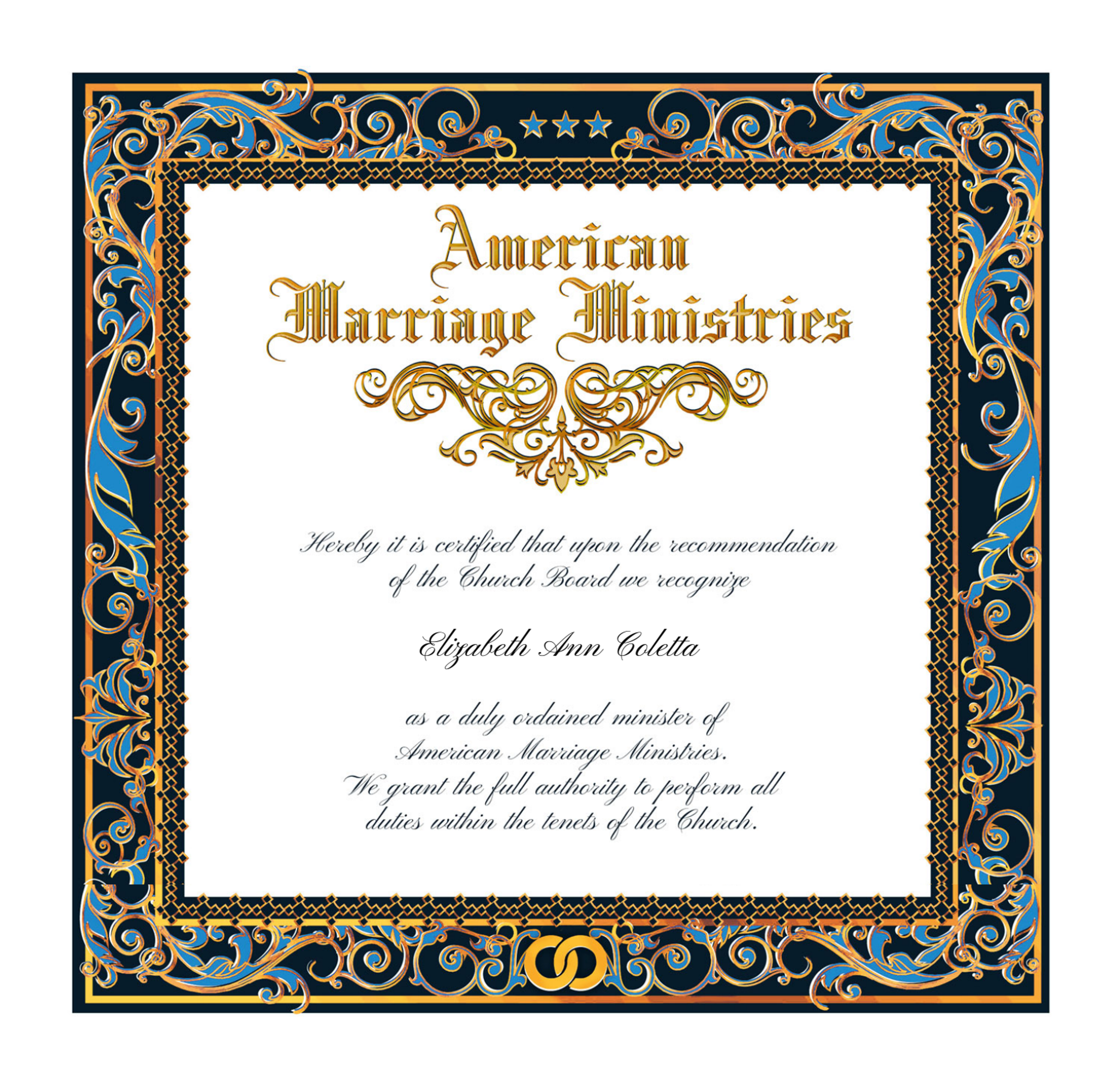 Ordination Certificate